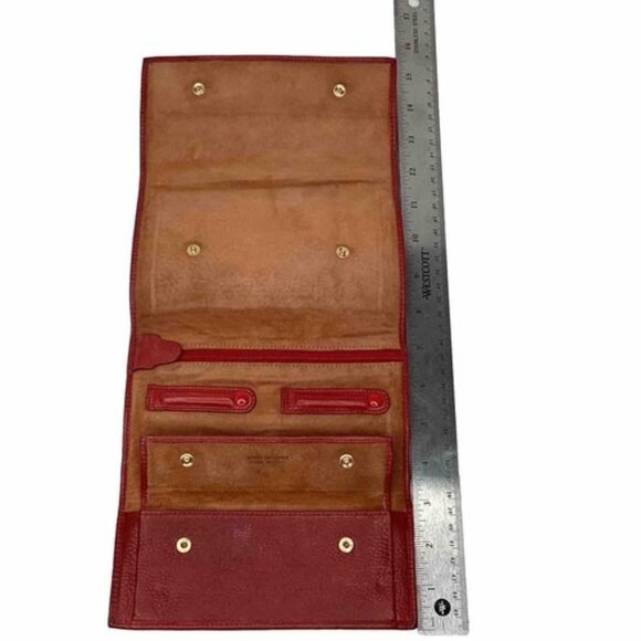 Gigliod'Oro Italian Leather Tri-Fold Wallet Burgundy Oxblood Fold Over Organizer - Picture 7 of 9